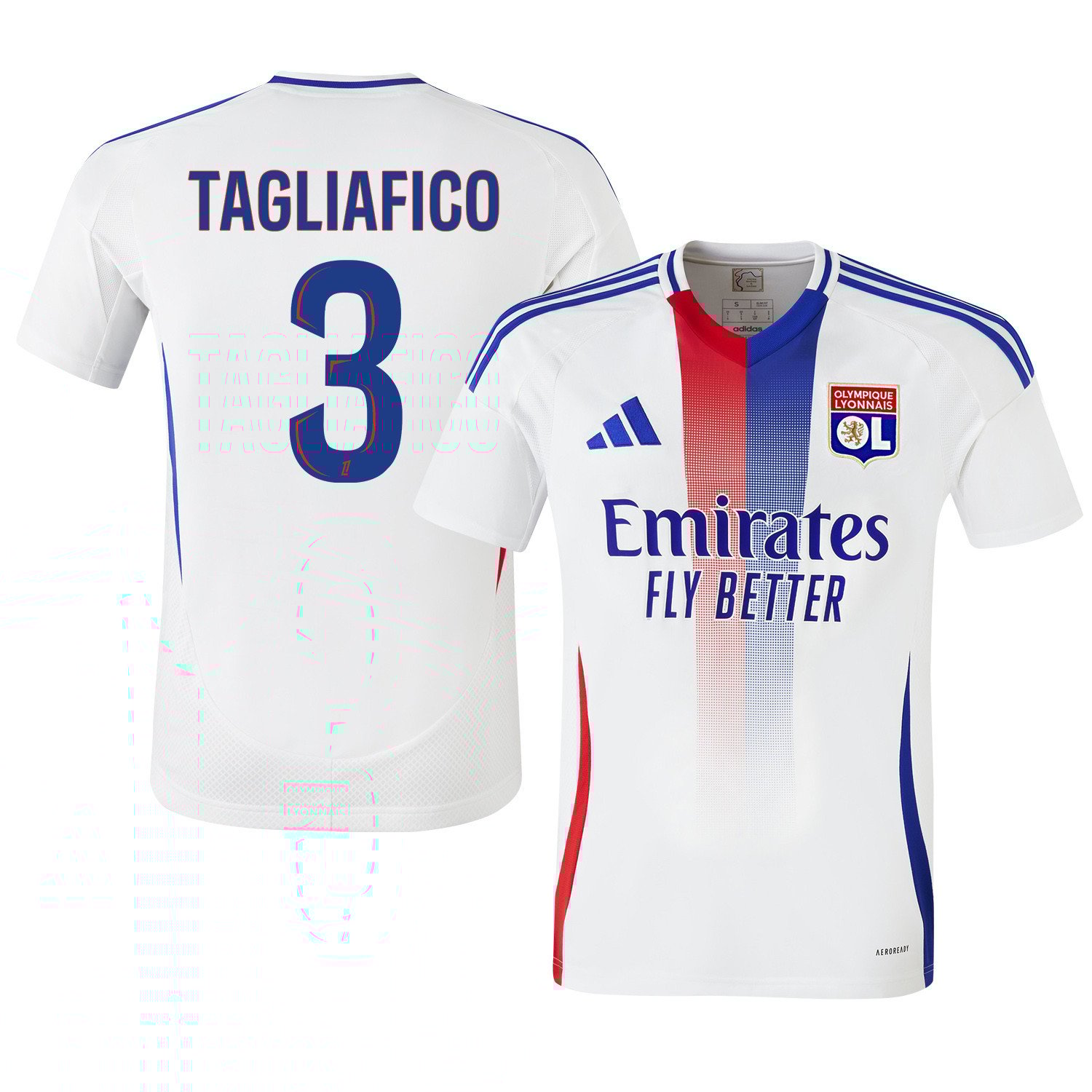 Nicolás Tagliafico 3 Olympique Lyonnais 2024/25 Home Men Jersey - White