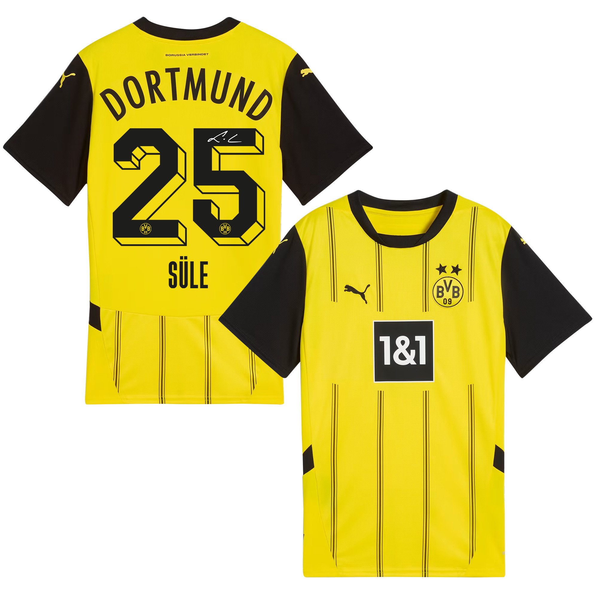 Niklas Süle 25 Signed Borussia Dortmund 2024/25 Home Jersey Autographed - Men, Yellow