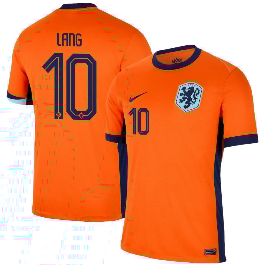 Noa Lang 10 Netherlands National Team 2024/25 Home Men Jersey - Orange