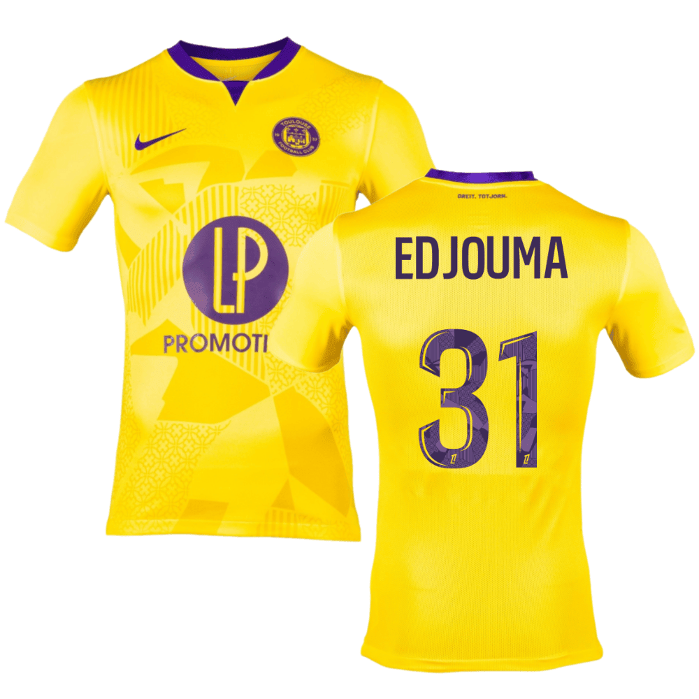 Noah Edjouma 31 Toulouse FC 2024/25 Away Men Jersey - Yellow