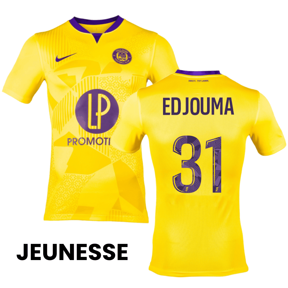 Noah Edjouma 31 Toulouse FC 2024/25 Away YOUTH Jersey - Yellow