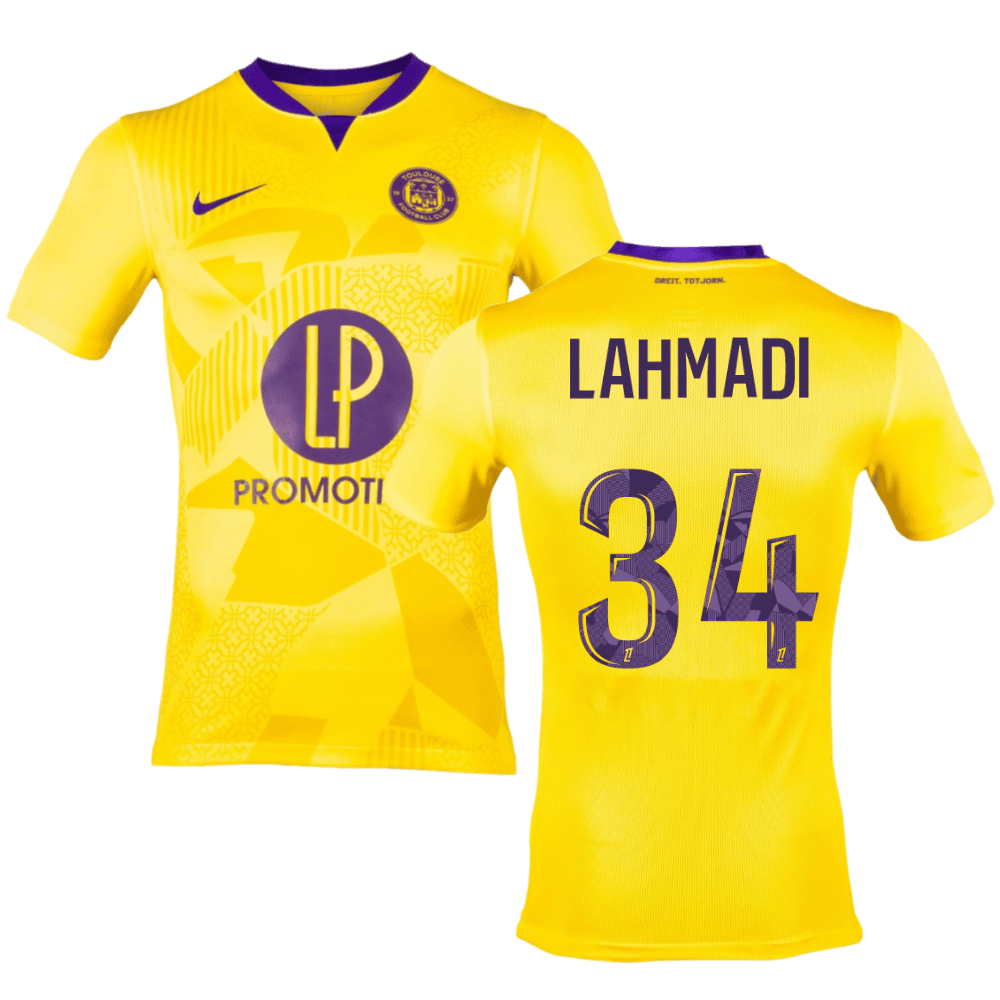Noah Lahmadi 34 Toulouse FC 2024/25 Away Men Jersey - Yellow