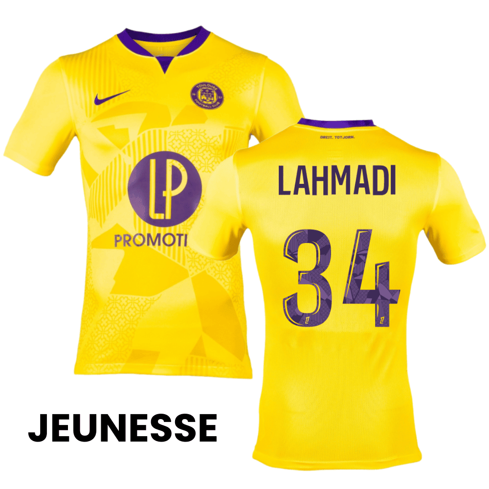 Noah Lahmadi 34 Toulouse FC 2024/25 Away YOUTH Jersey - Yellow
