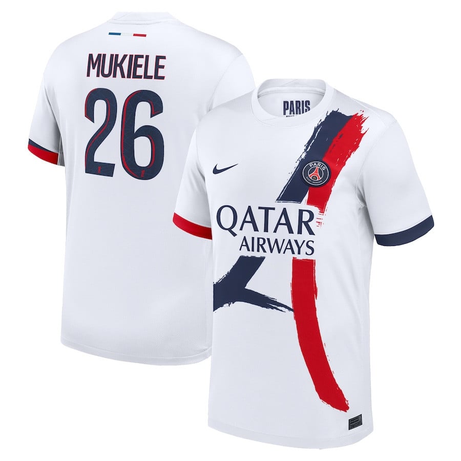 Nordi Mukiele 26 Paris Saint-Germain 2024/25 Away Men Jersey - White