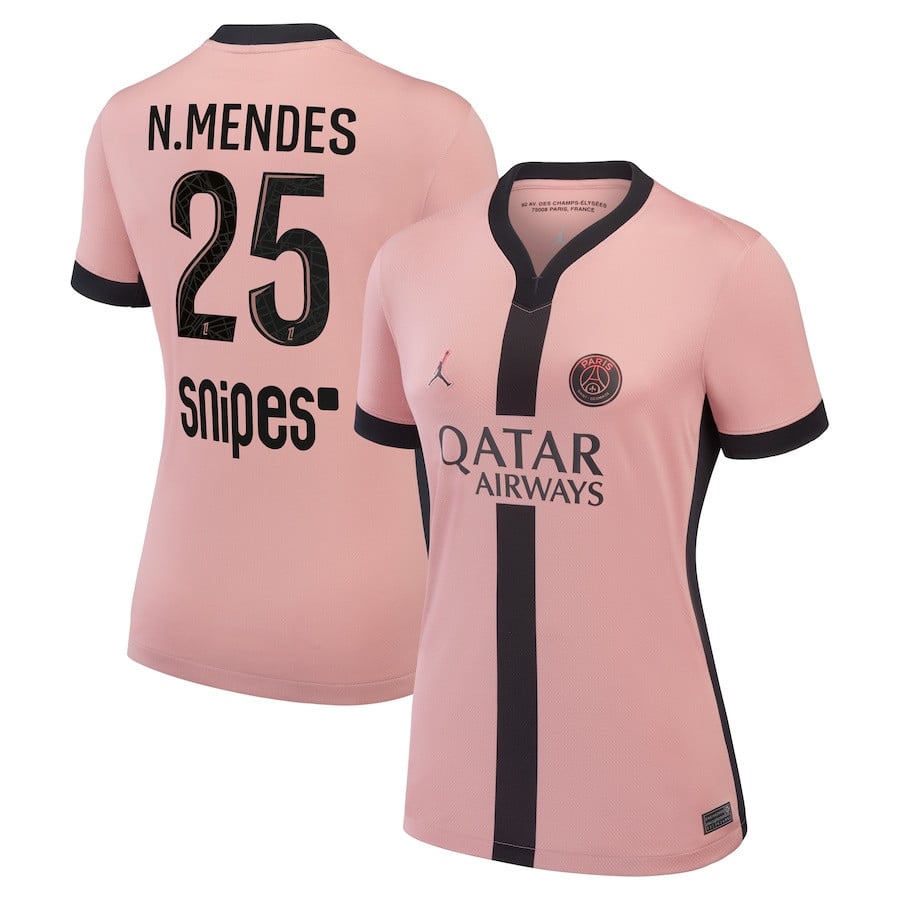 Nuno Mendes 25 Paris Saint-Germain 2024/25 Third Women Jersey - Pink