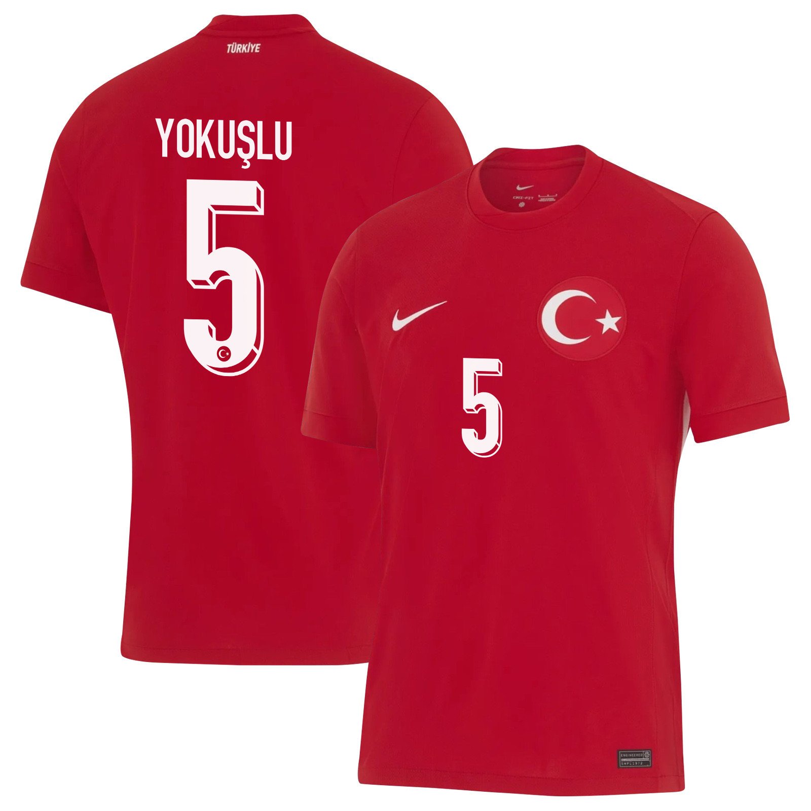 Okay Yokuşlu 5 Turkey National Team 2024 Away Stadium Men Jersey - Red