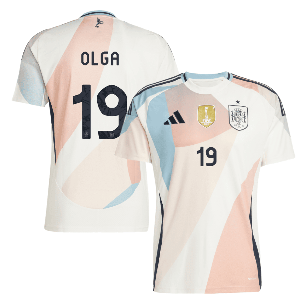 Olga Carmona 19 Spain Women's National Team 2025/26 Away Men Jersey - Cream