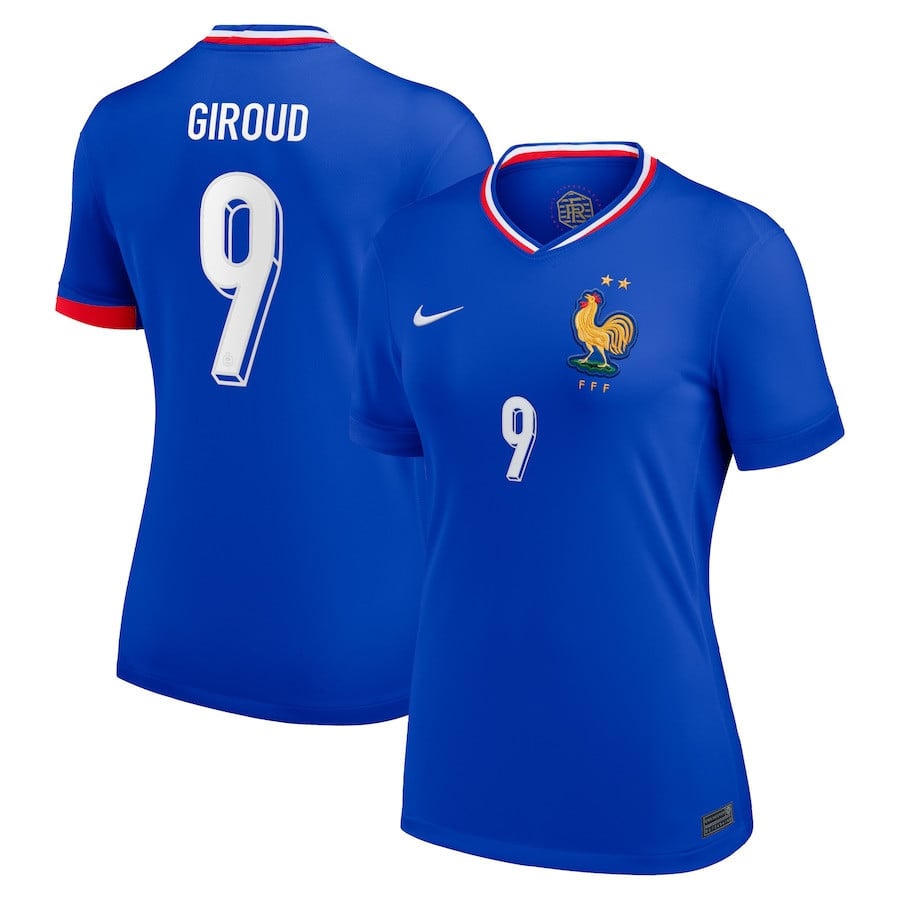 Olivier Giroud 9 France 2024/25 Women Stadium Home Football Jersey - Blue