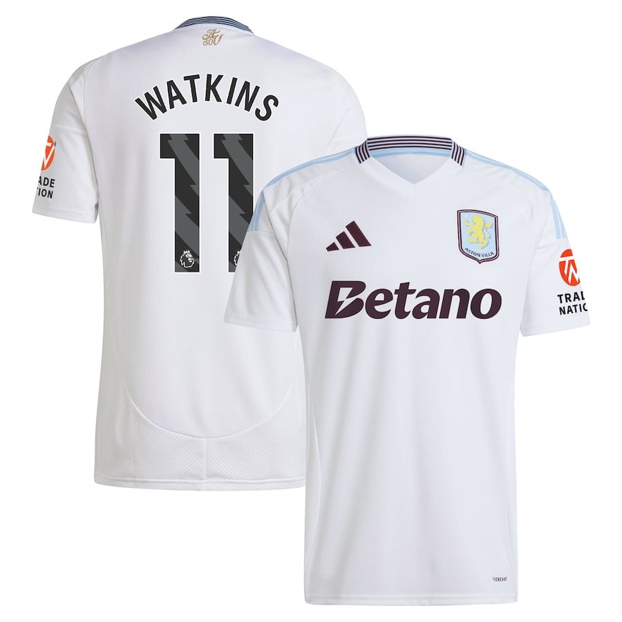 Ollie Watkins 11 Aston Villa 2024/25 Away Men Jersey - White