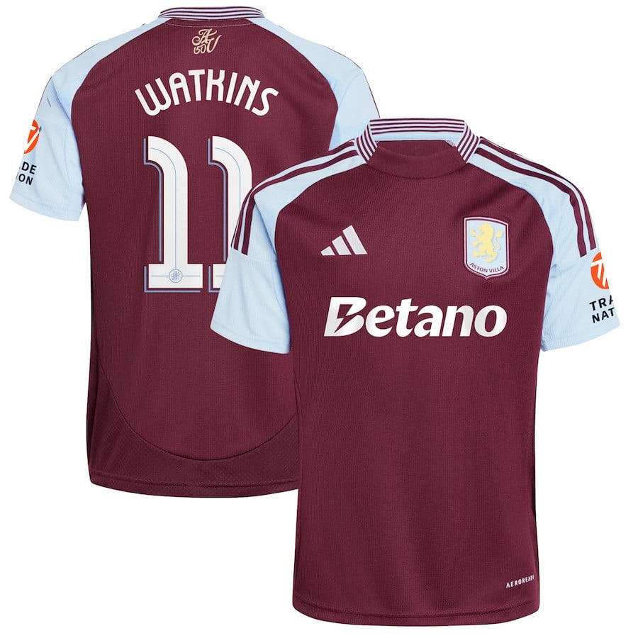 Ollie Watkins 11 Aston Villa Cup 2024/25 Home Men Jersey - Claret