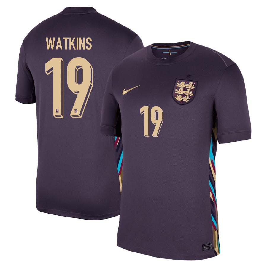 Ollie Watkins 19 England 2024/25 Away Stadium Football Jersey - Men Purple
