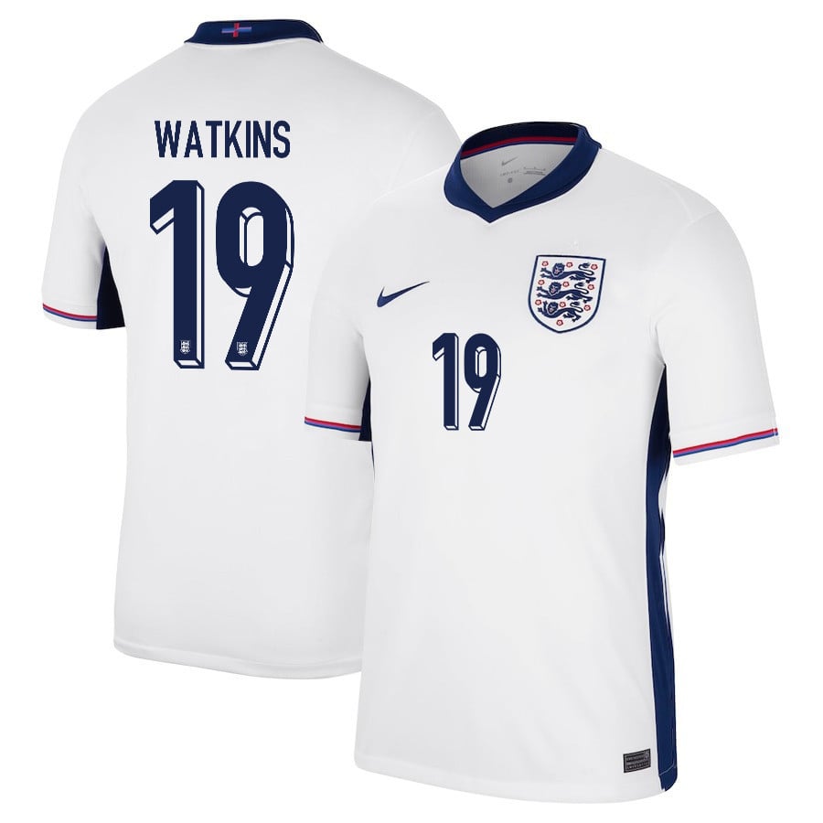 Ollie Watkins 19 England 2024/25 Home Stadium Football Jersey - Men White