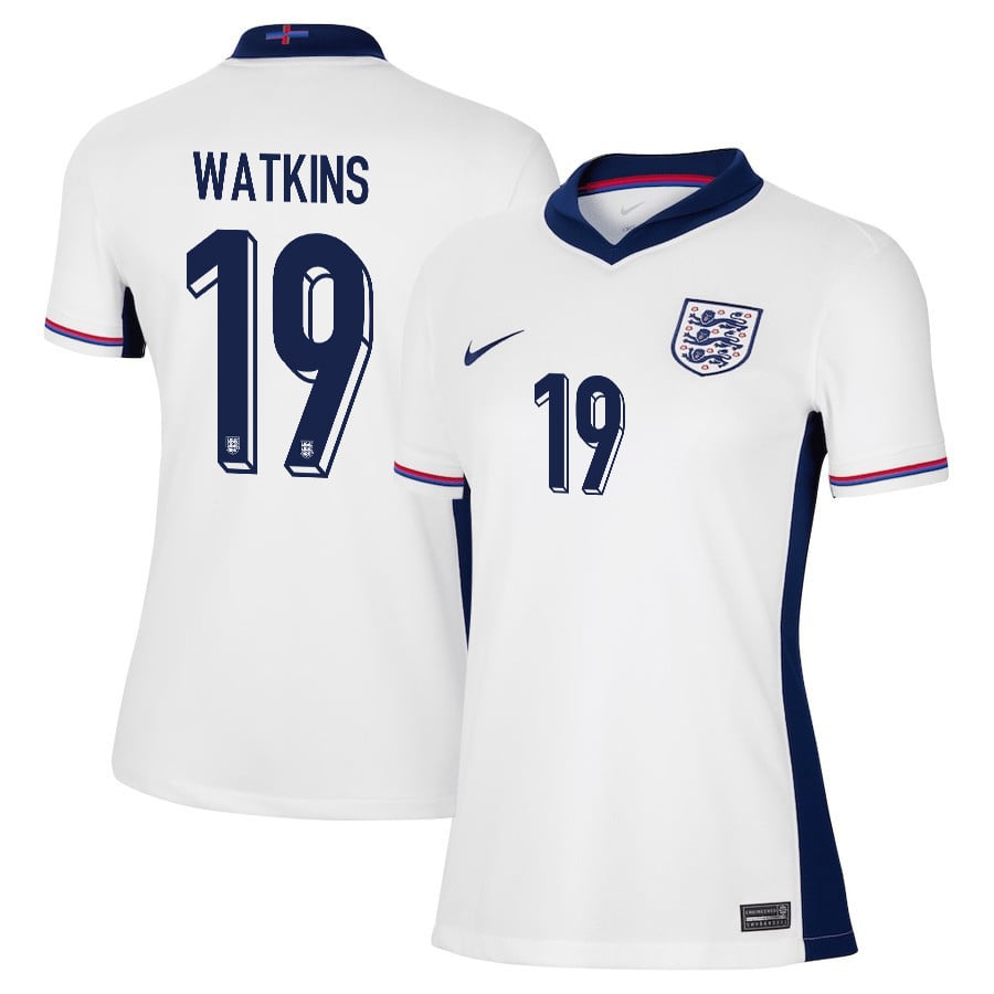 Ollie Watkins 19 England 2024/25 Home Stadium Football Women Jersey - White