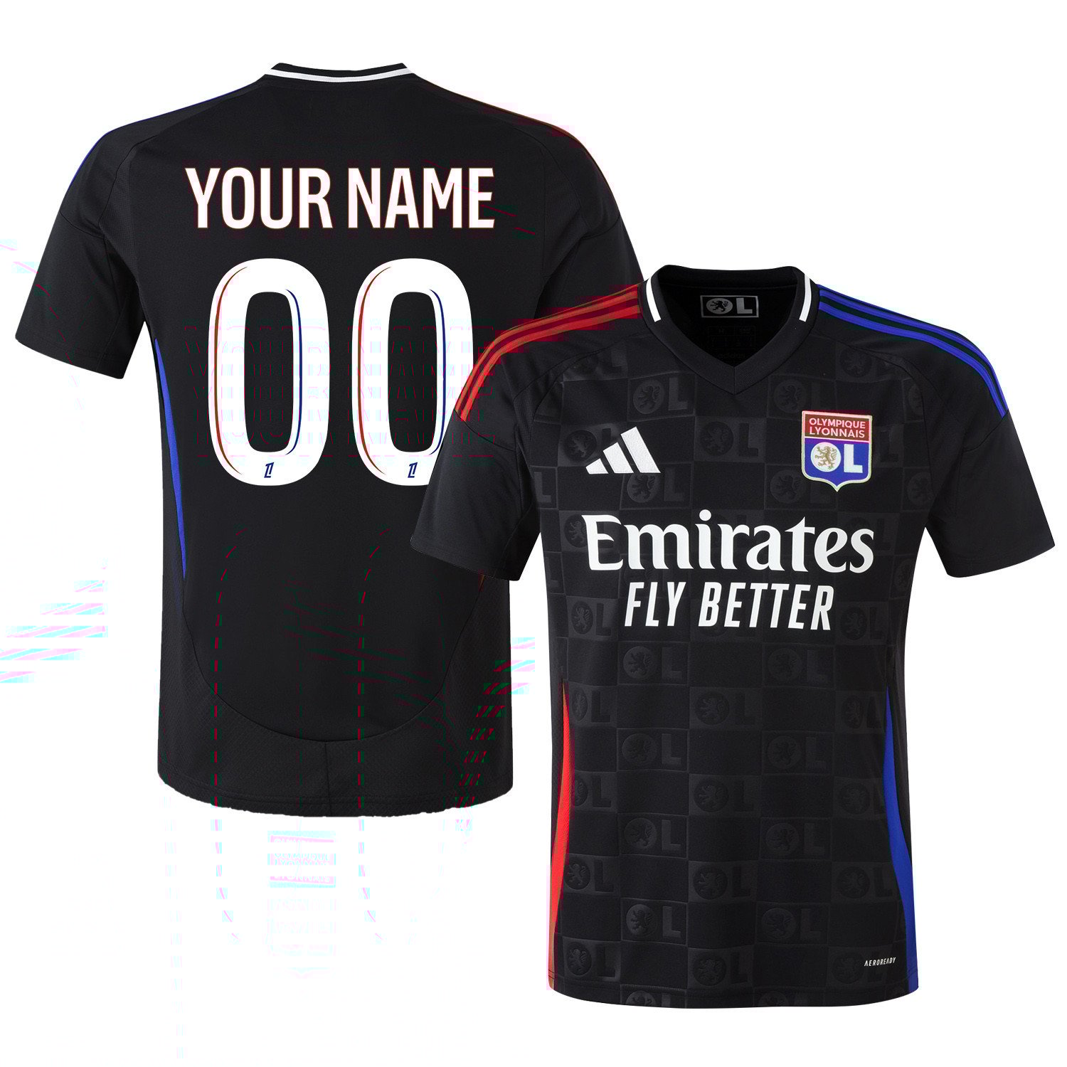 Olympique Lyonnais 2024/25 Away Men Custom Jersey - Black