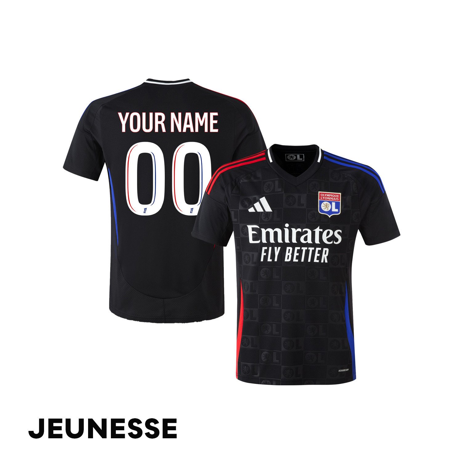 Olympique Lyonnais 2024/25 Away YOUTH Custom Jersey - Black