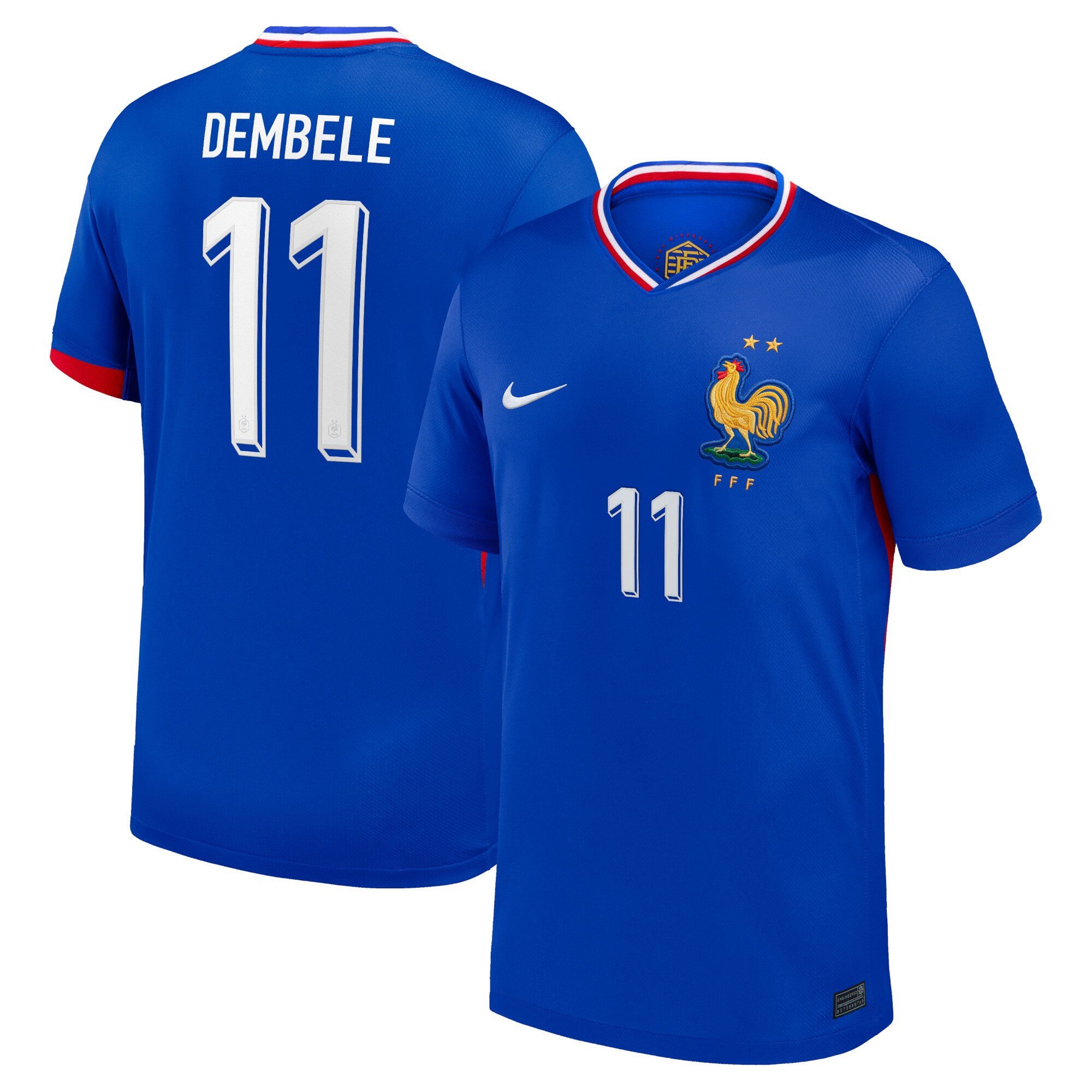 Ousmane Dembele 11 France 2024/25 Men Match Home Jersey - Blue