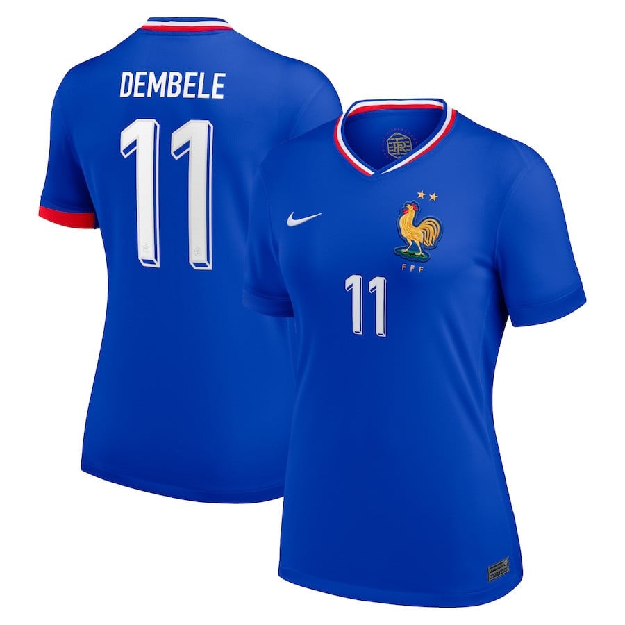 Ousmane Dembele 11 France 2024/25 Women Stadium Home Football Jersey - Blue