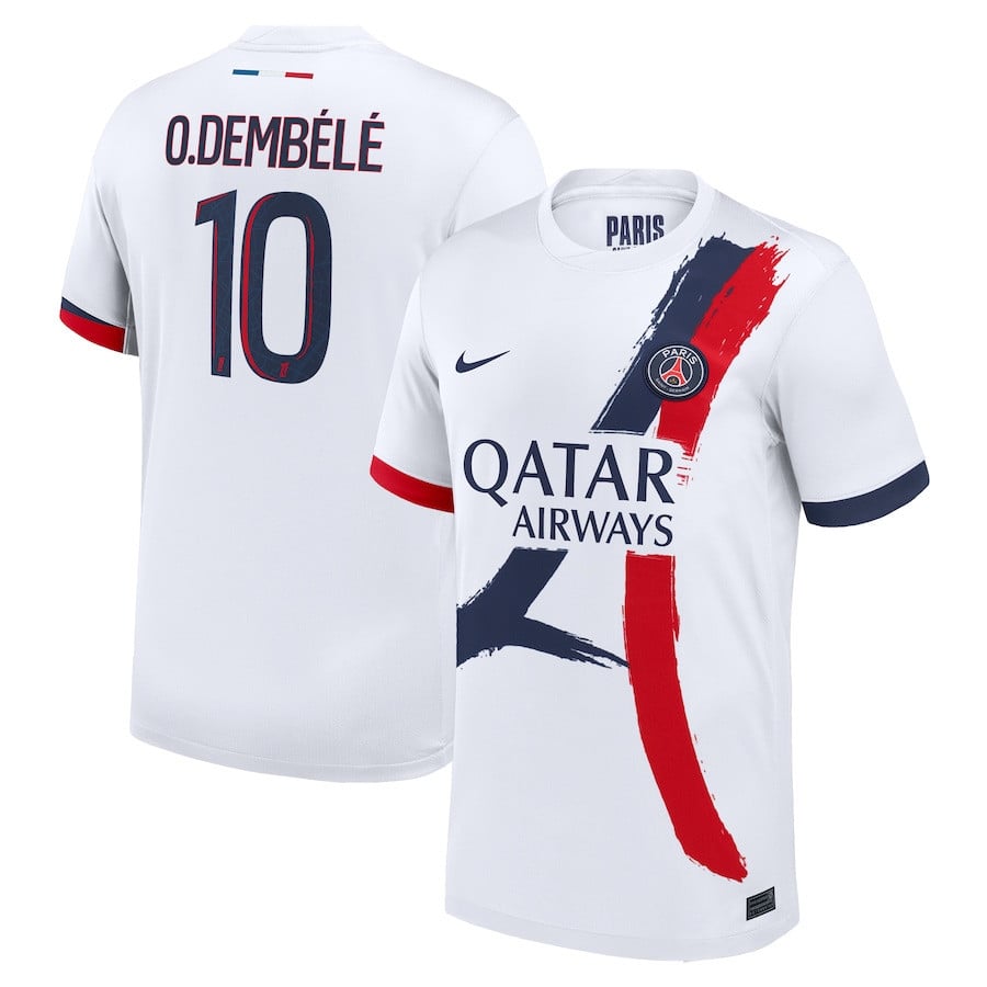 Ousmane Dembélé 10 Paris Saint-Germain 2024/25 Away Men Jersey - White