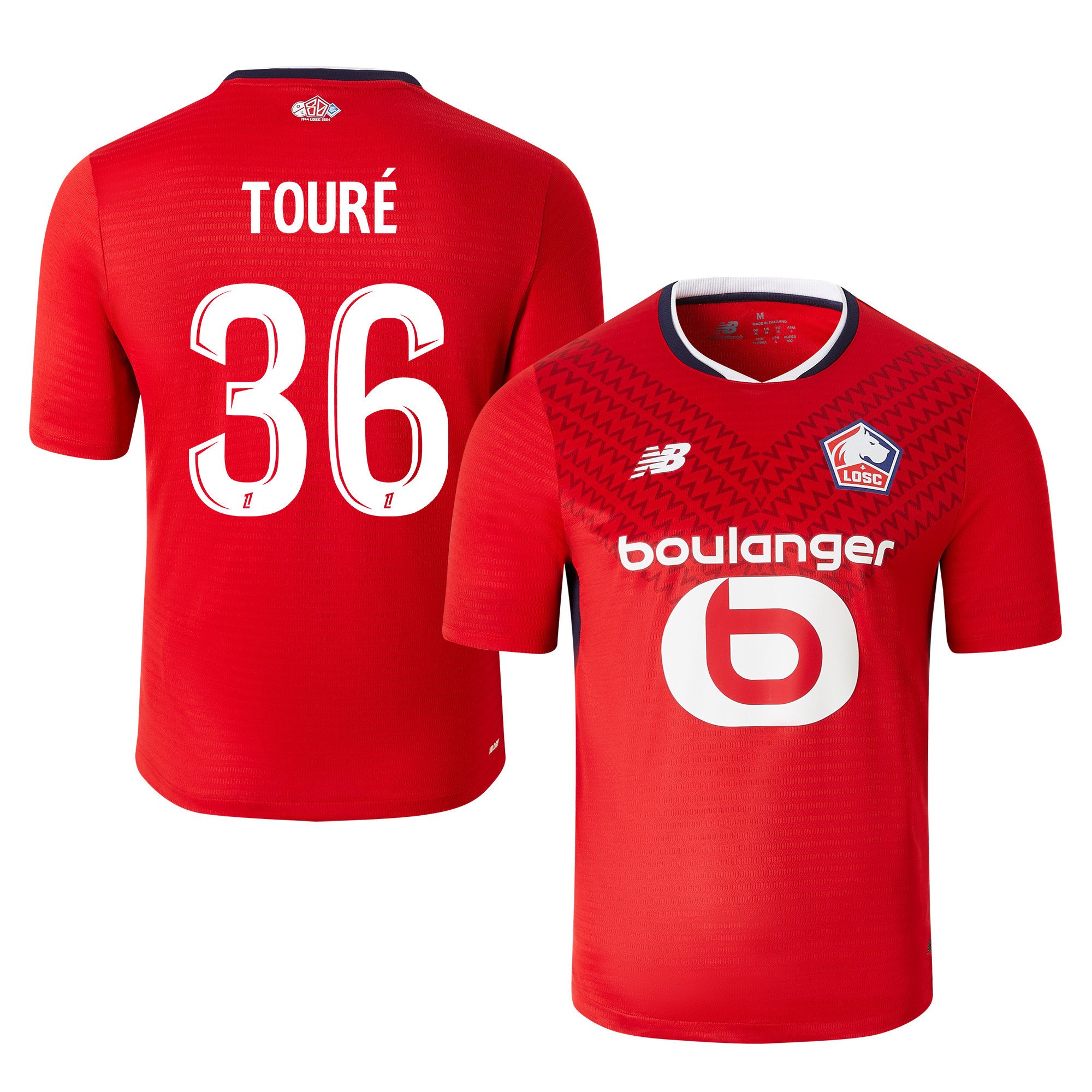 Ousmane Touré 36 LOSC Lille 2024/25 Home Men Jersey - Red