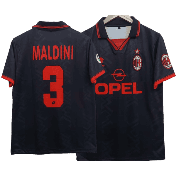 Paolo Maldini AC Milan 1996-97 Third Men Jersey - Black