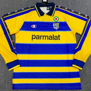Parma Calcio 1999/2000 Home Retro Long Sleeve Men Jersey - Yellow