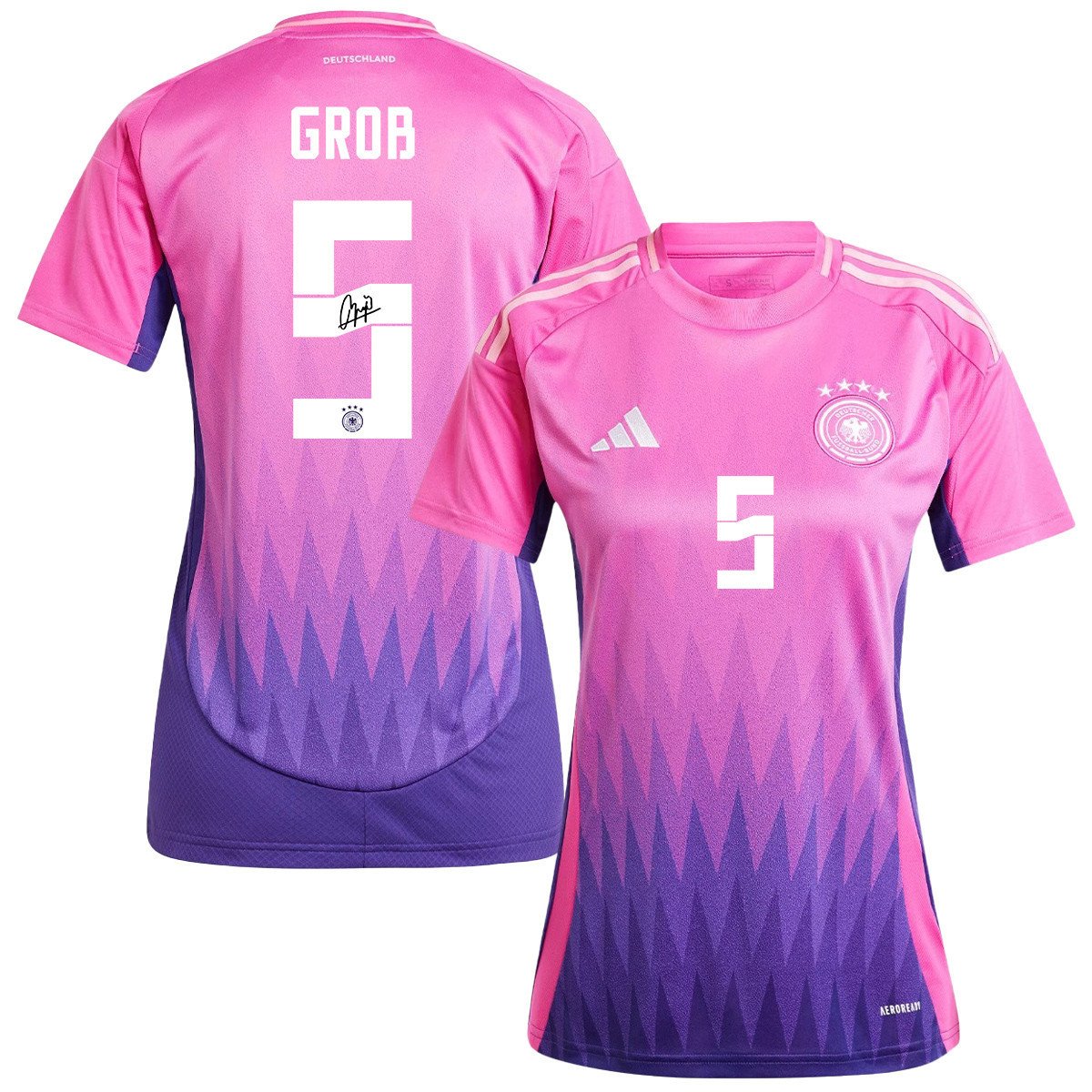Pascal Groß 5 Signed Germany National Team 2024/25 Away Jersey Autographed - Women