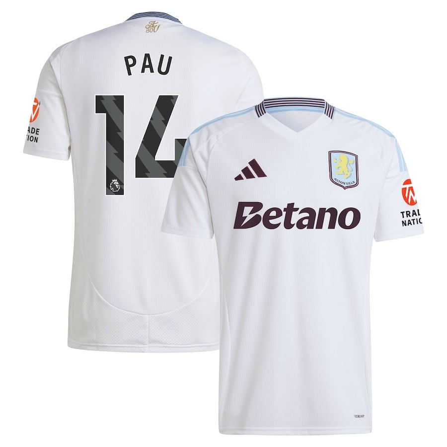 Pau Torres 14 Aston Villa 2024/25 Away Men Jersey - White