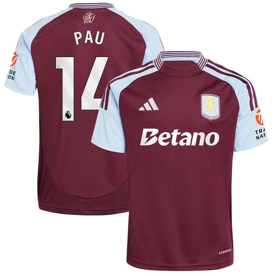 Pau Torres 14 Aston Villa 2024/25 Home Men Jersey - Claret