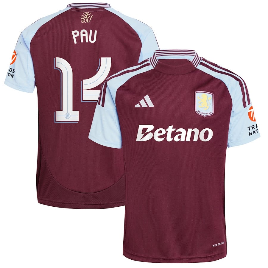 Pau Torres 14 Aston Villa Cup 2024/25 Home Men Jersey - Claret