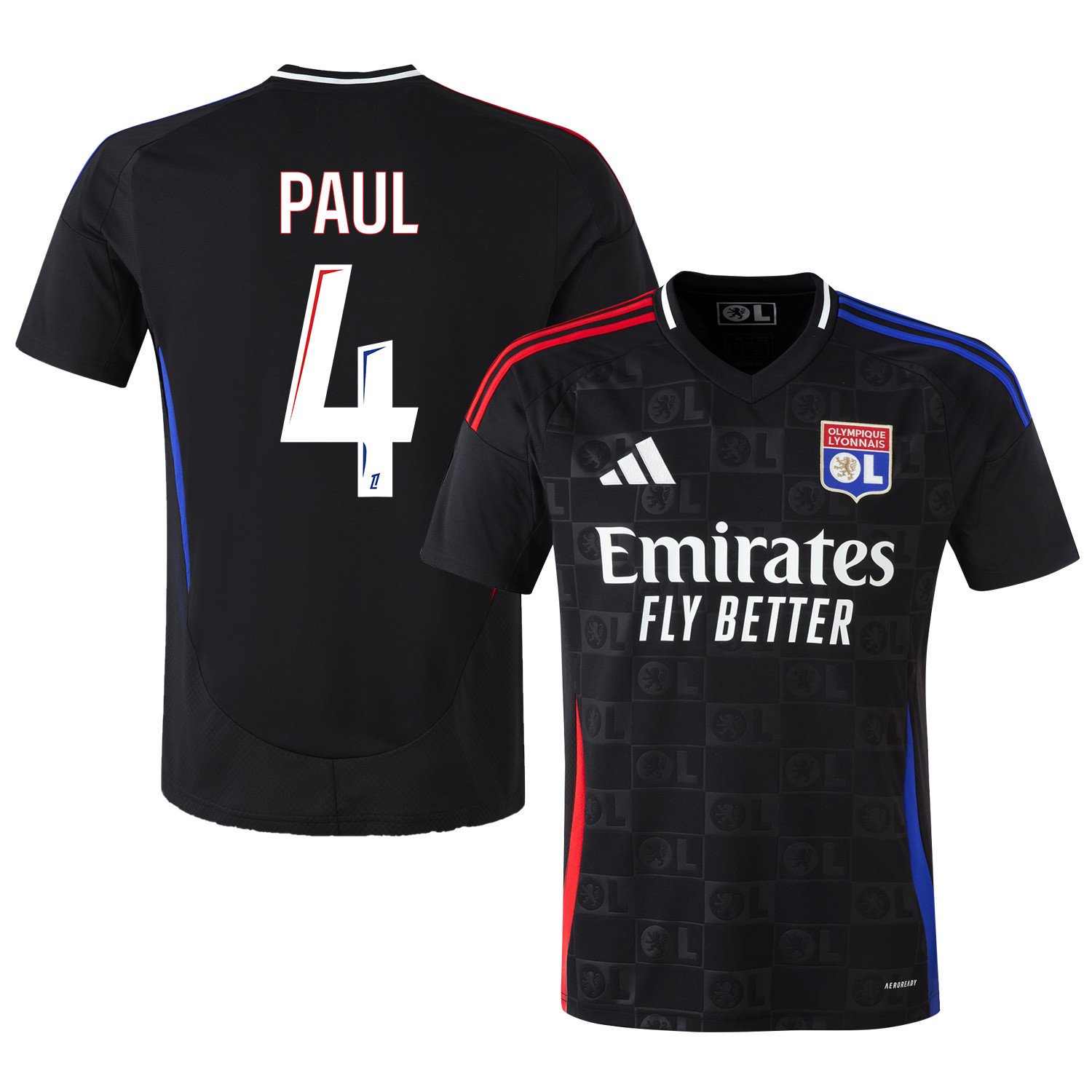 Paul Akouokou 4 Olympique Lyonnais 2024/25 Away Men Jersey - Black