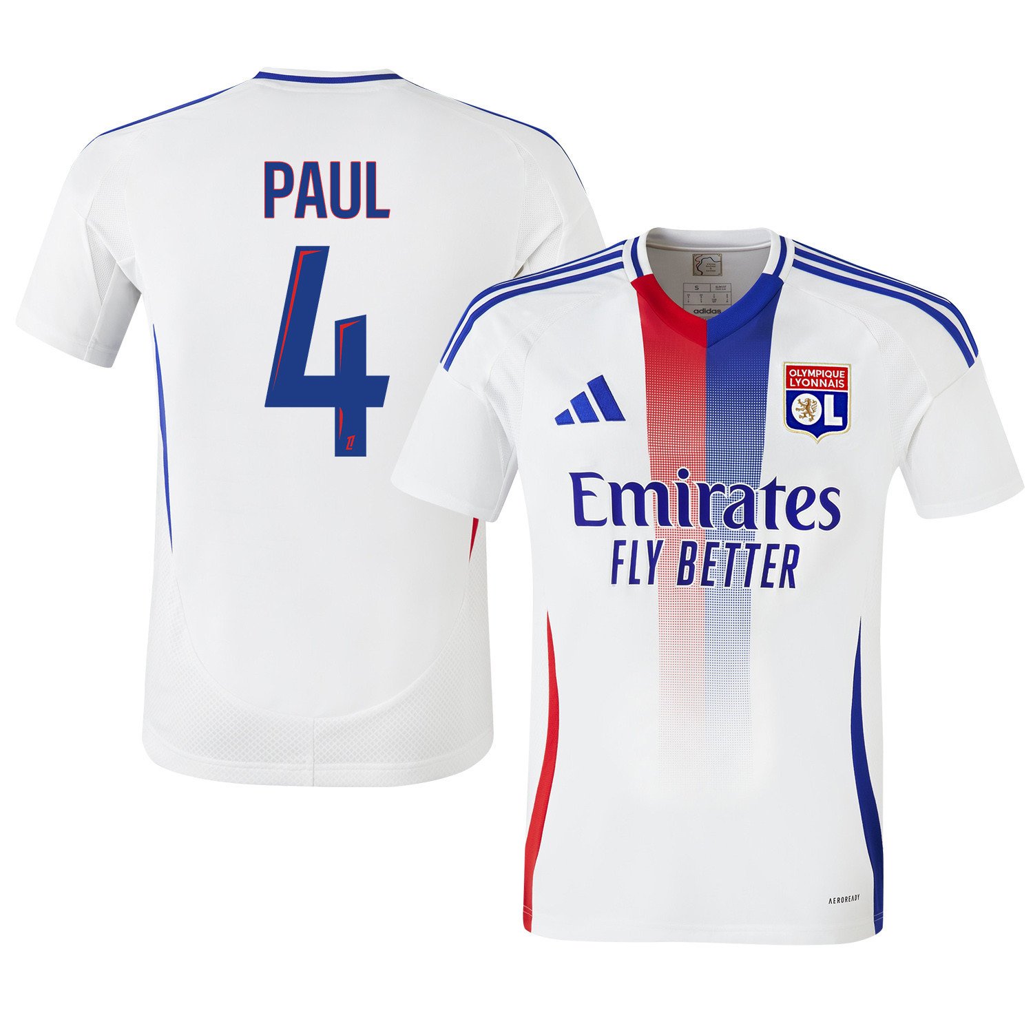 Paul Akouokou 4 Olympique Lyonnais 2024/25 Home Men Jersey - White