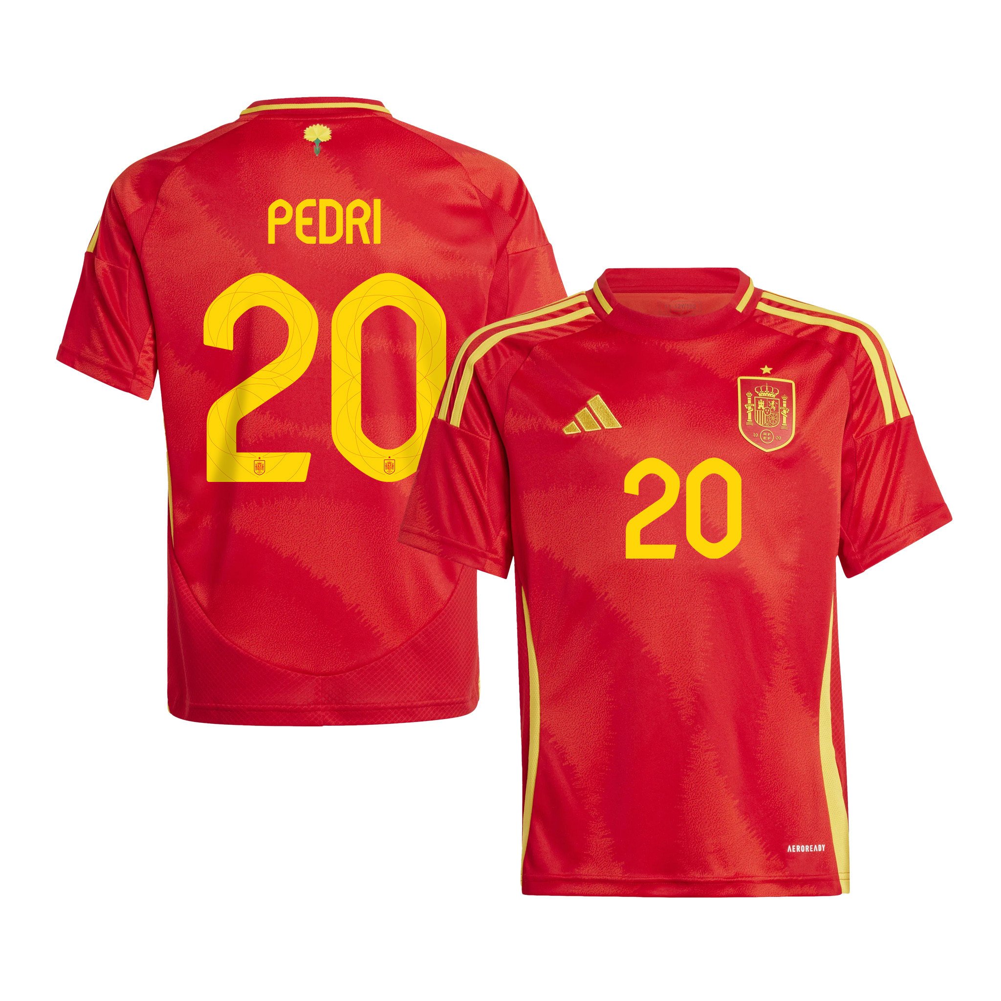 Pedri 20 Spain National Team 2024 Home Men Jersey - Scarlet