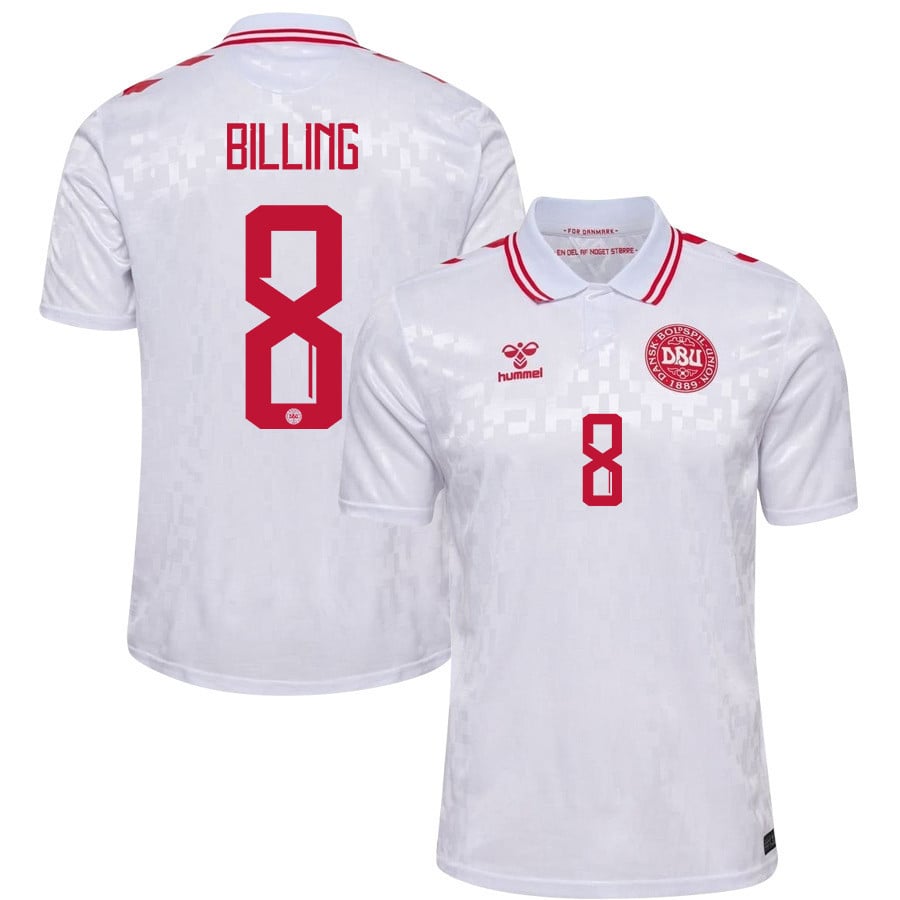Philip Billing 8 Denmark National Team 2024/25 Away Men Jersey - White
