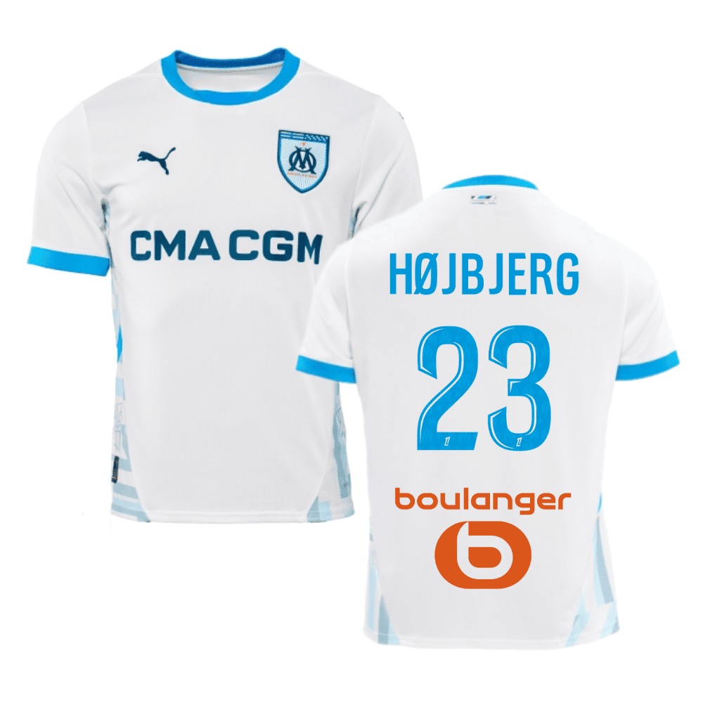 Pierre-Emile Højbjerg 23 Olympique de Marseille 2024/25 Home Men Jersey - White