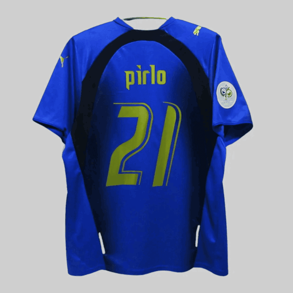 Pirlo 21 Italy 2006 Home Retro Jersey - Men Blue
