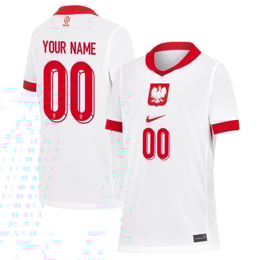 Poland National Team 2024/25 Home YOUTH Custom Jersey - White
