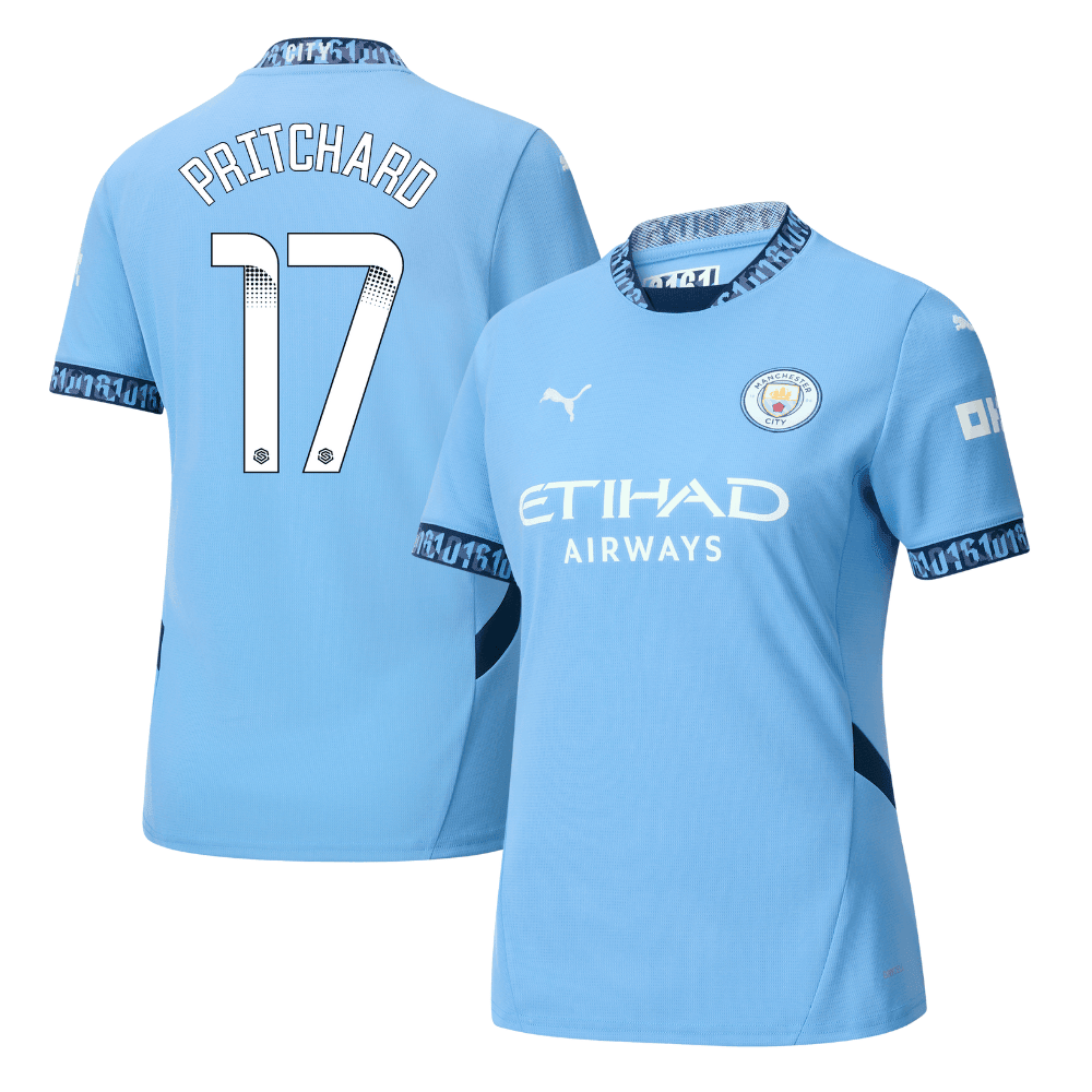 Poppy Pritchard 17 Manchester City 2024/25 Women's Team Home Women Jersey - Light Blue