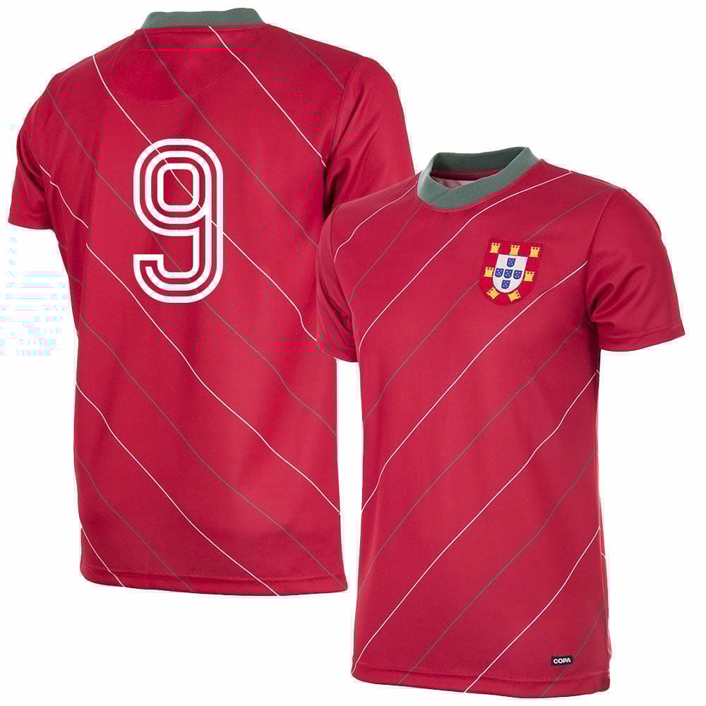 Portugal 1982-1983 Men Retro Jersey No. 9 - Red