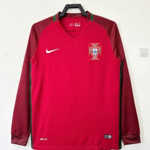 Portugal 2016 Home Retro Jersey Men - Long Sleeve, Red