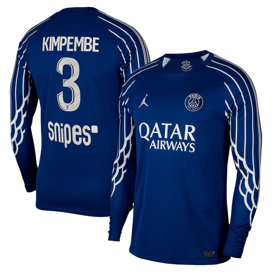 Presnel Kimpembe 3 Paris Saint-Germain 2024/25 Fourth Long Sleeve Men Jersey - Dark Blue