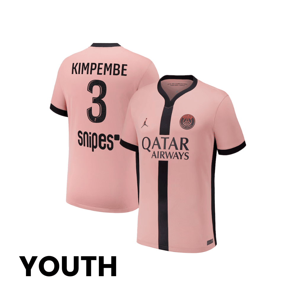 Presnel Kimpembe 3 Paris Saint-Germain 2024/25 Third YOUTH Jersey - Pink