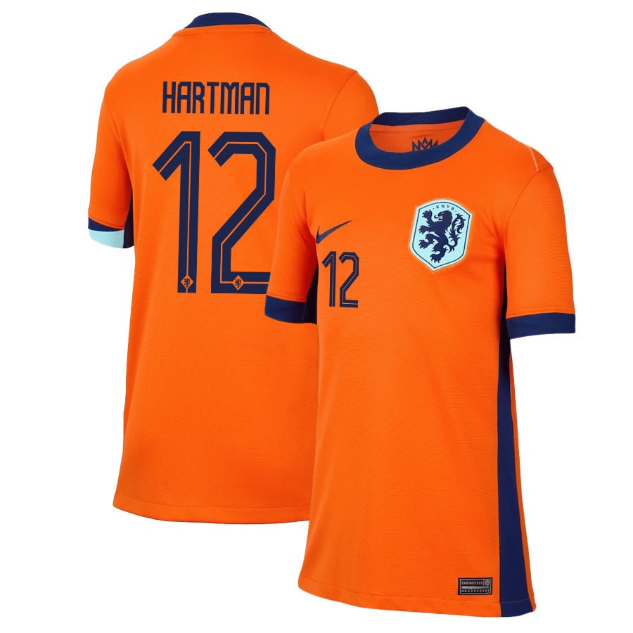 Quilindschy Hartman 12 Netherlands National Team 2024/25 Home YOUTH Jersey - Orange
