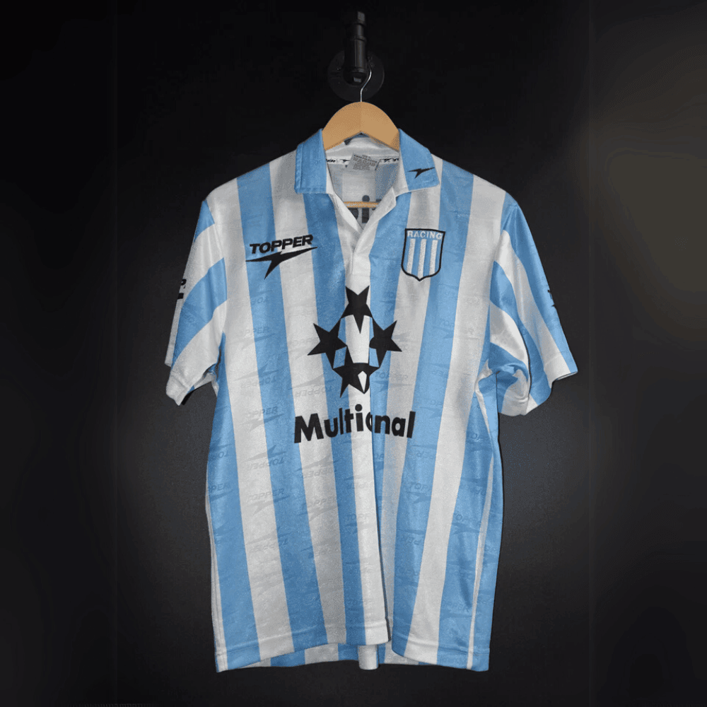 Racing Club de Avellaneda 1997/98 Home Retro Men Jersey - White/Light Blue