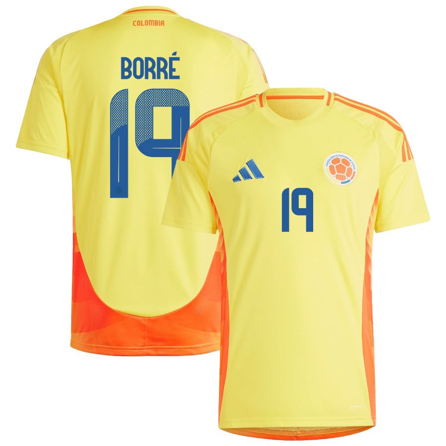 Rafael Borré 19 Colombia National Team 2024/25 Home Men Jersey - Yellow