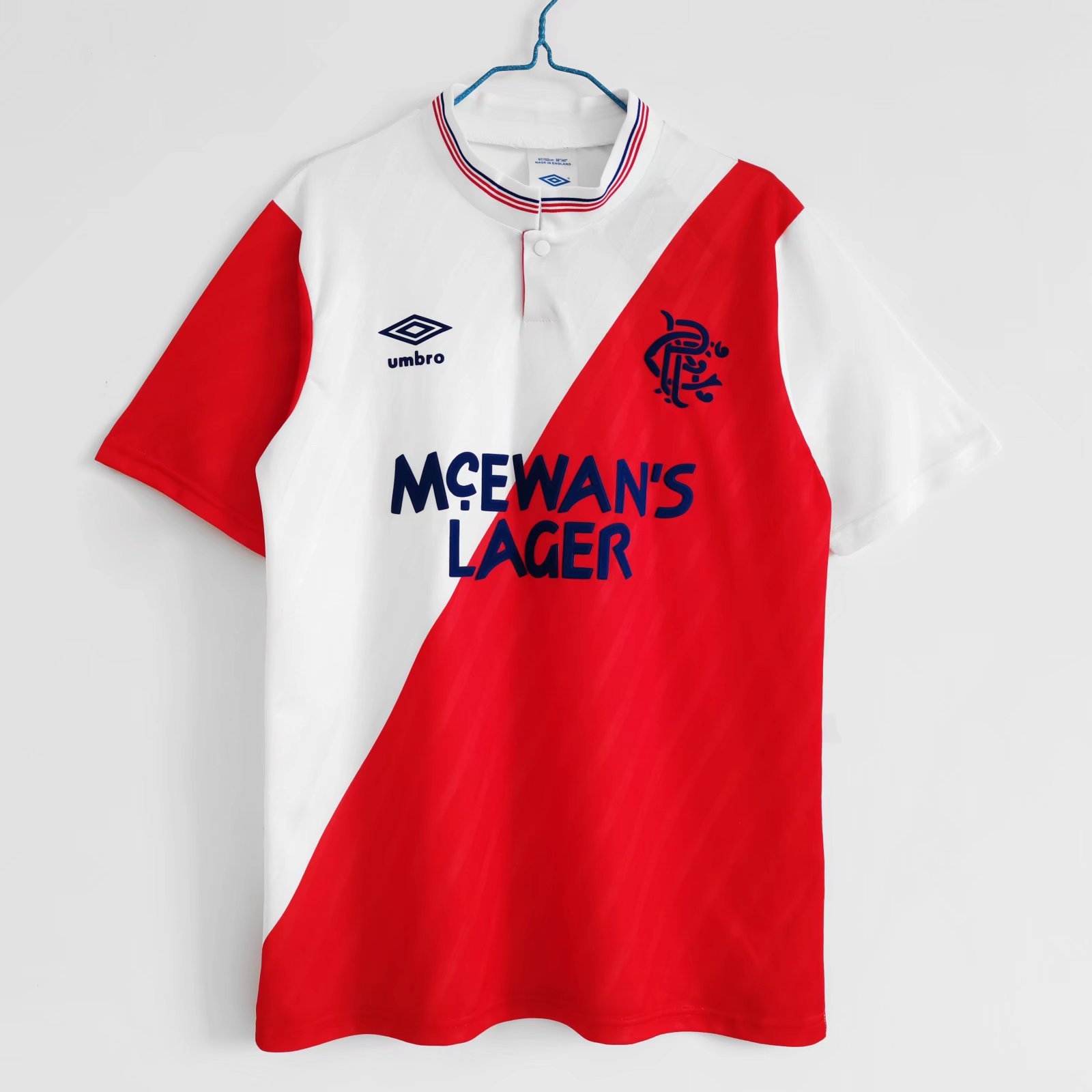 Rangers F.C. 1987/88 Away Retro Men Jersey - White/Red
