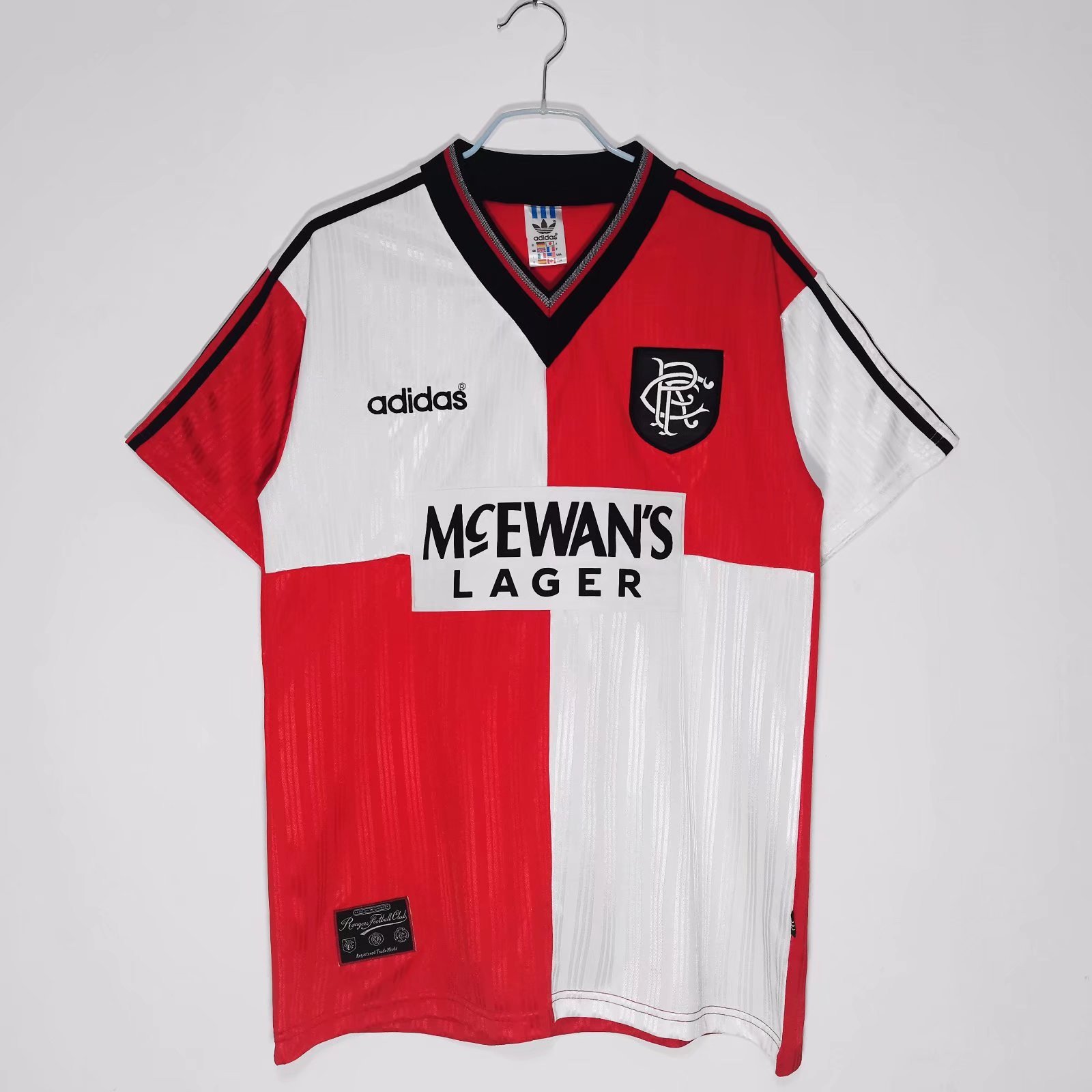 Rangers F.C. 1995/96 Away Retro Men Jersey - White/Red
