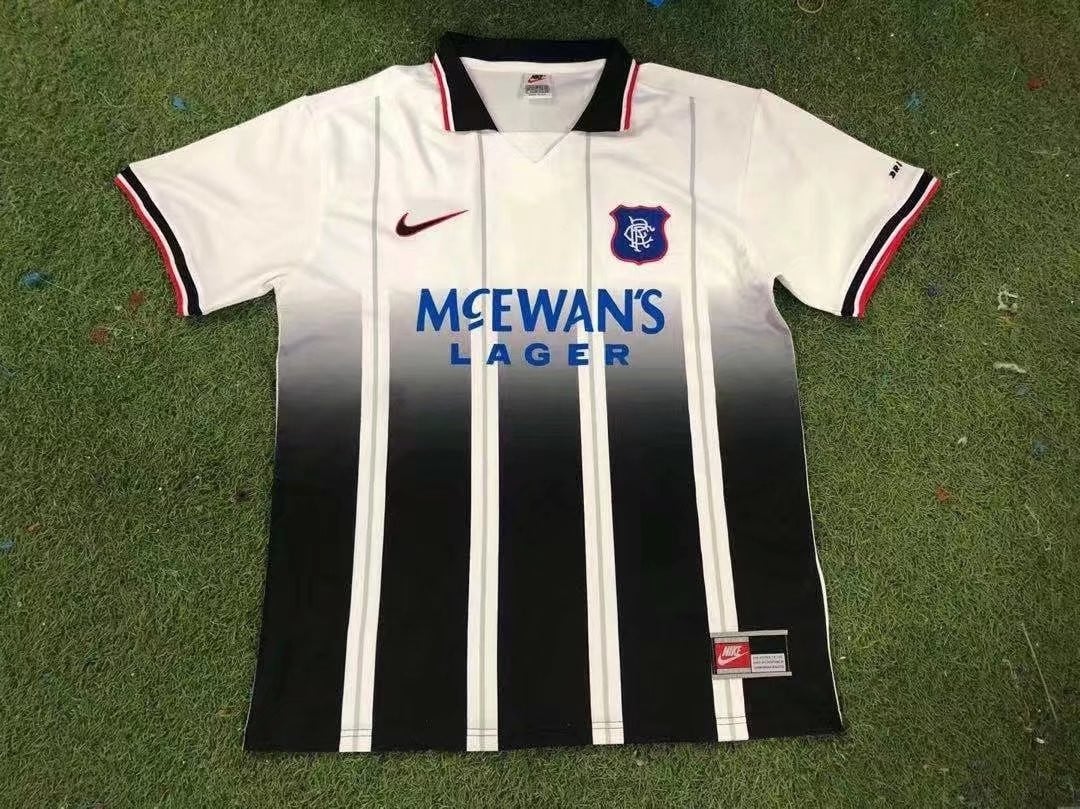 Rangers F.C. 1997/99 Away Retro Men Jersey – White/Black