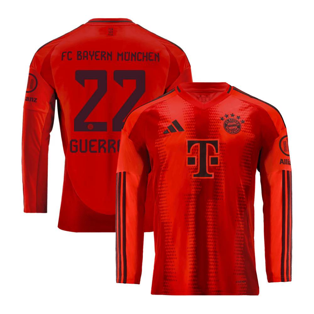 Raphaël Guerreiro 22 Bayern Munich 2024/25 Home Long Sleeve Men Jersey - Red