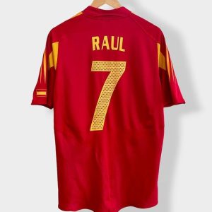 Raul 7 Spain 2004 Home Retro Jersey - Men Red