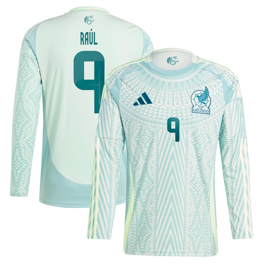 Raul Jimenez 9 Mexico National Team 2024 Away Long Sleeve Men Jersey - Green